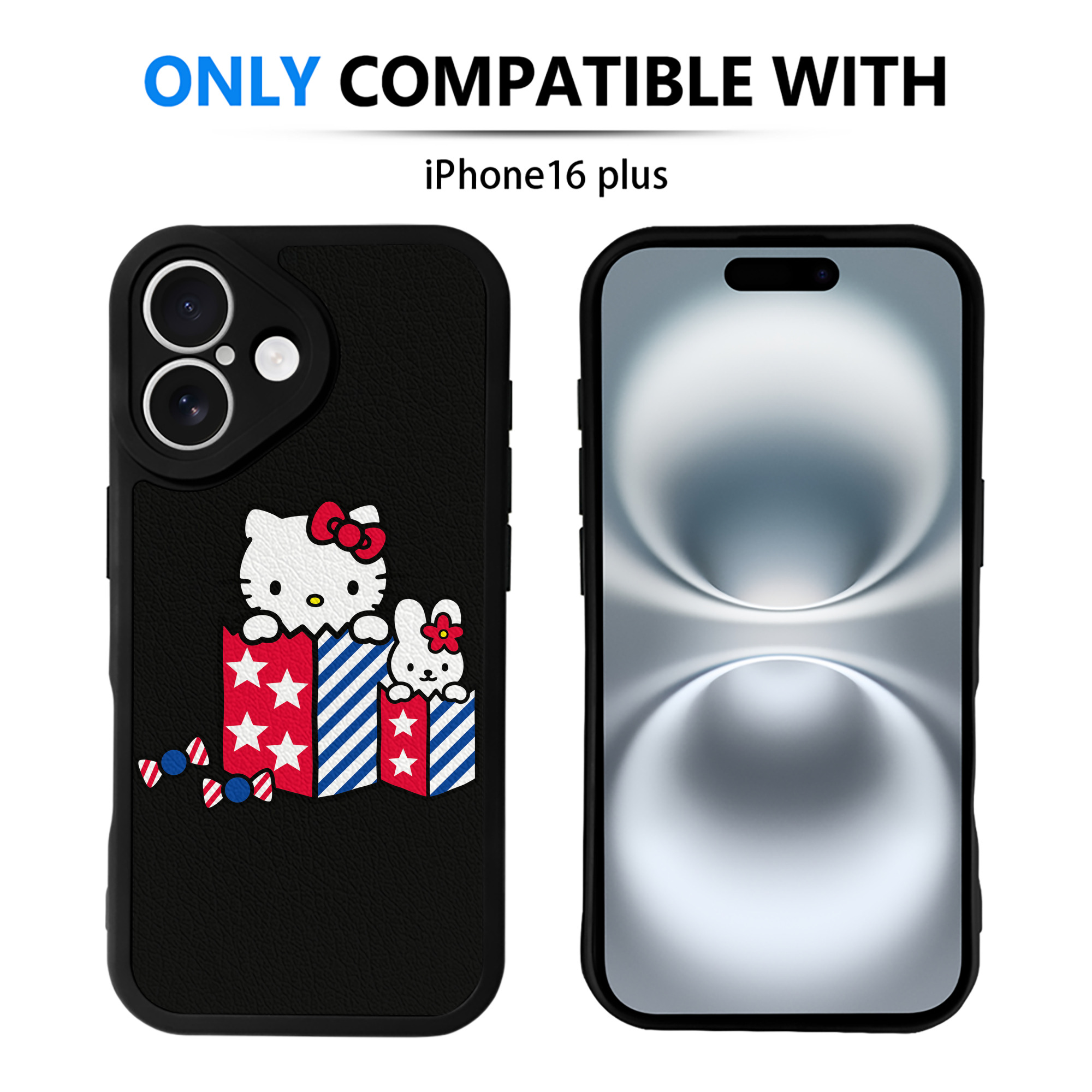 （画像用） Hello Kitty ハローキティ 【iPhone 16シリーズ対応】シリコンスマホケース（レザー調） 材質：シリコン
